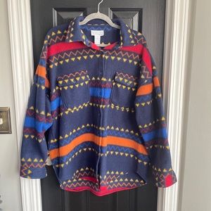 PK Elliot Sport 90s Rainbow Geometric Fleece Shacket Fleece-Size M